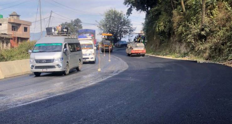 नारायणगढ–बुटवल सडकः दाउन्नेमा एकतर्फी ढलानको काम सकियो, यात्रा सहज हुने